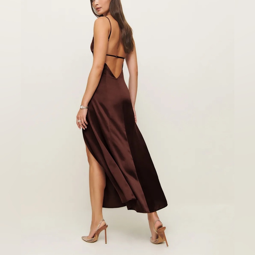 Reformation Brown Midi Dress